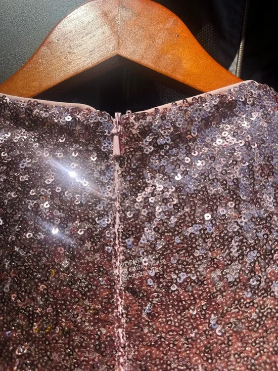 Summer Party Fairycore Sequin Puff Sleeve Playsuit Sz 2 Rose Metallic NWT - Picture 5 of 7